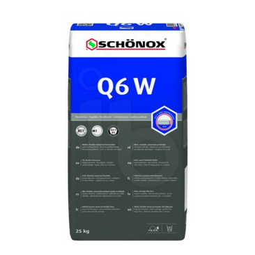 SCHÖNOX Q6 W Schonox Q6 W Witte, sterk stofgereduceerde, flexibele, universele poederlijm zak 25 kg